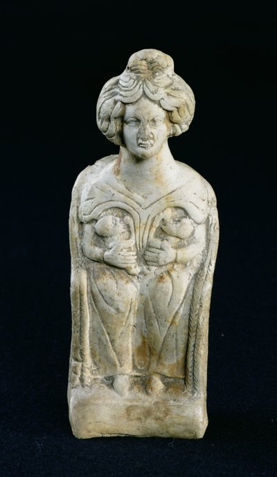 Statuette einer Muttergöttin, die zwei Kinder stillt von Gallo Roman